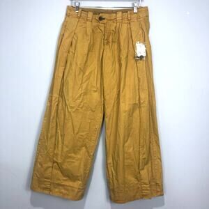 NWT Free People Pleated Waist Liberty Wide-Leg Pants Brown Size 8